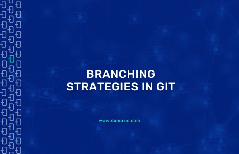 Cover image of Damavis' blog article on the types of branching strategies in Git.