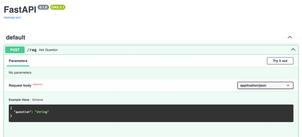 Screenshot with FastAPI and endpoint GUI display example