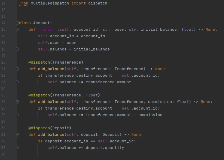 Screenshot of an example of overloading implementation in Python with the multipledispatch library