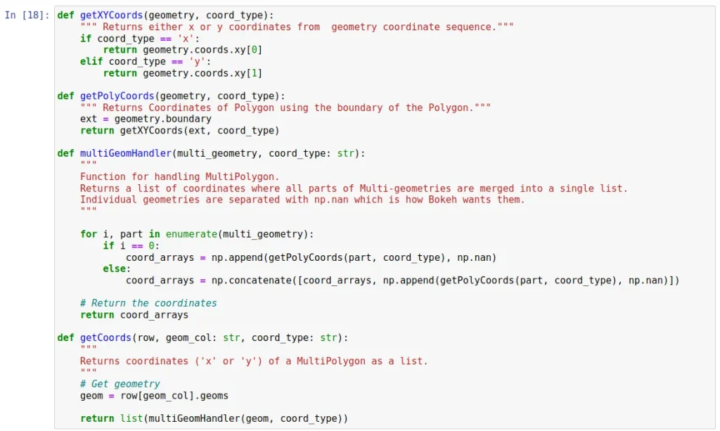 Ejemplo de tratamiento de los tipos de datos MULTIPOLYGON en Python