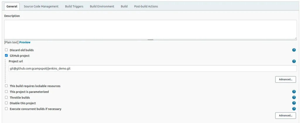 Screenshot for creating the CI/CD pipeline job for GitHub and Jenkins