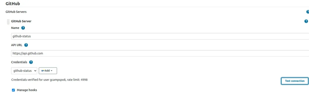 Screenshot for entering an access token in GitHub for integration with Jenkins