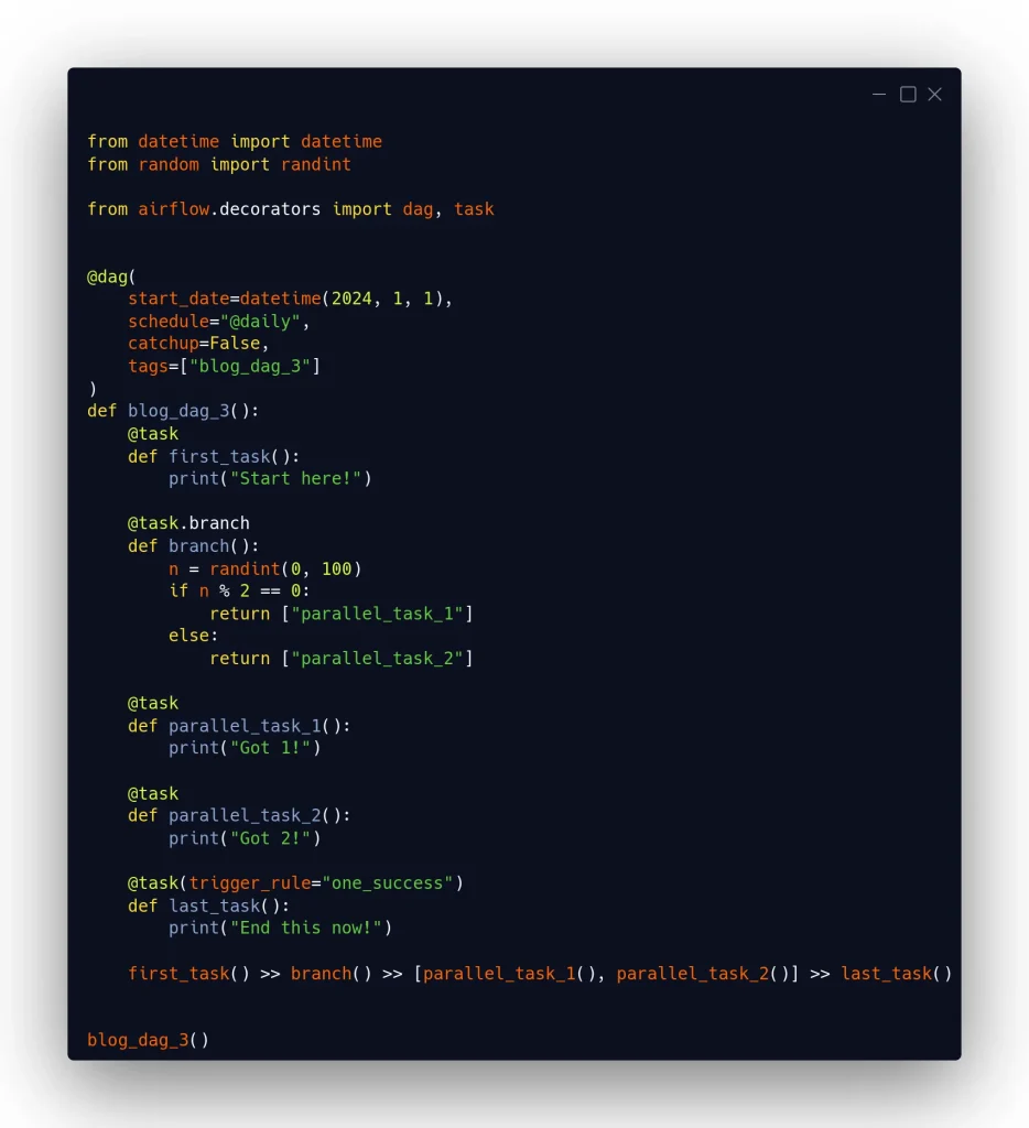 Ejemplo de branching y trigger rules en Apache Airflow