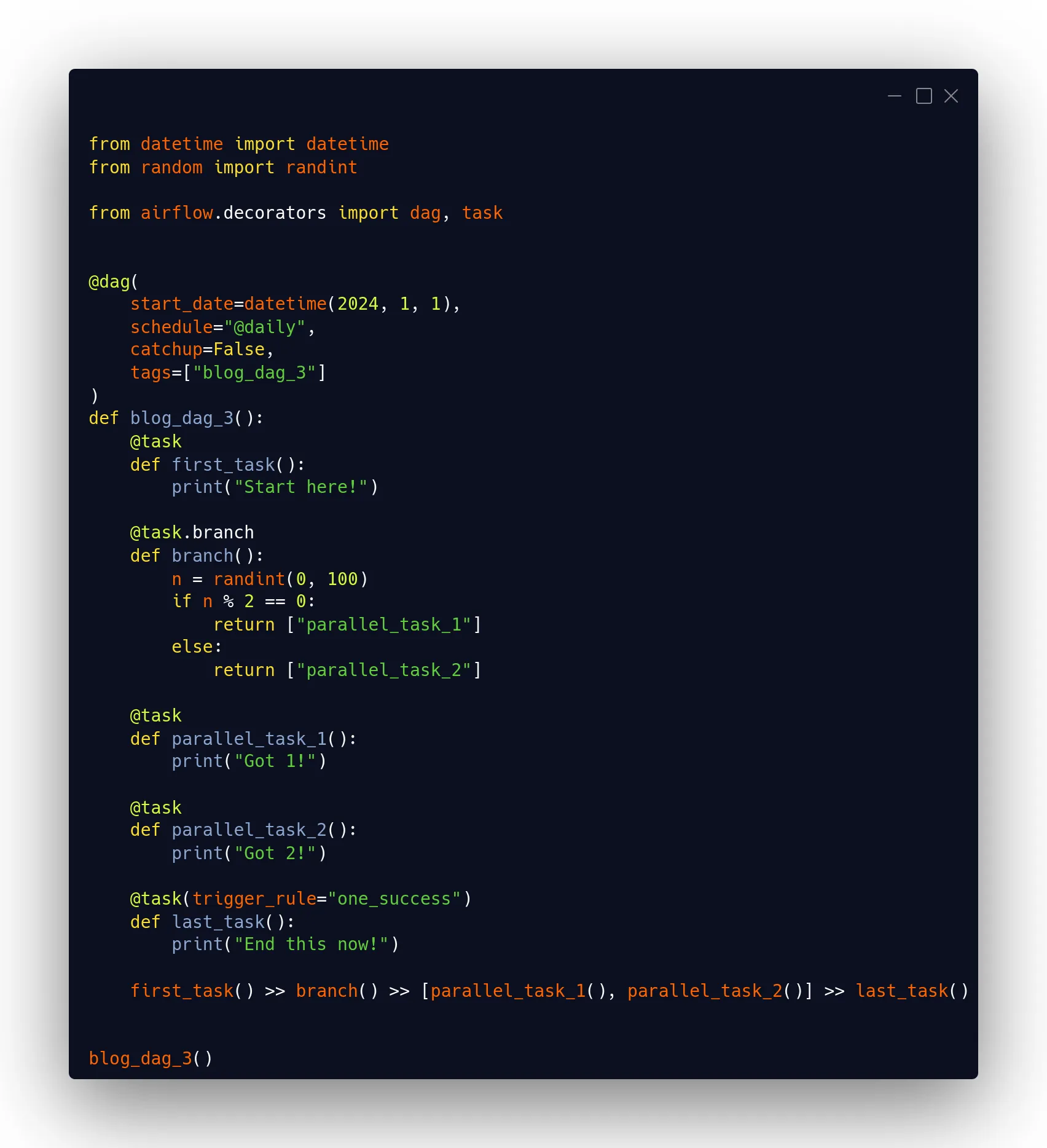 Example of branching and trigger rules in Apache Airflow