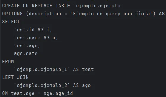 Ejemplo de optimización de SQL con sqlfluff en contextos personalizados de jinja