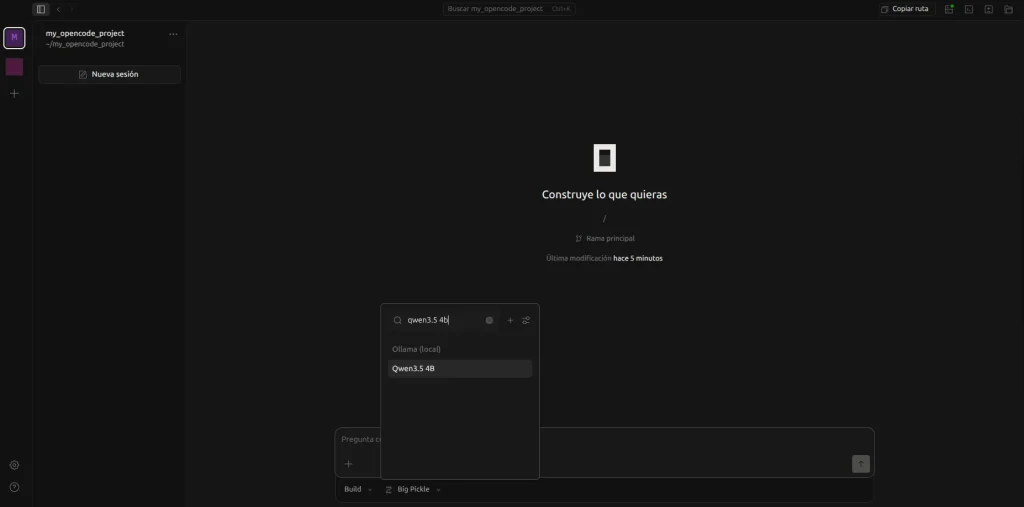 Ollama's local models on OpenCode